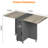 Folding Dining Table Set for 4 People, Space Saving Extendable Kitchen Dining Table with Metal Frame-1284454238-1284454236