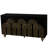 Modern Fluted Sideboard With Storage Space - Black For Home 4 Doors, Adjustable Shelves, Material Cabinet In Kitchen-1290492714