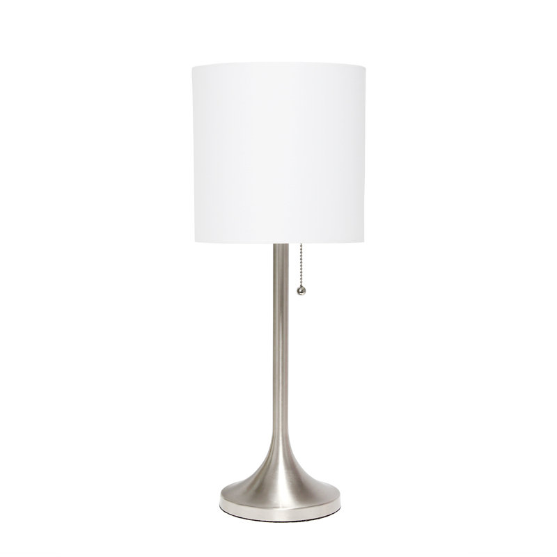 Sommerville Metal Table Lamp, White, Brushed Nickel