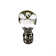 Stephanov Crystal Small Teardrop Ceiling Fan Pull, 2.5"h with 12" Nickel Brass Chain