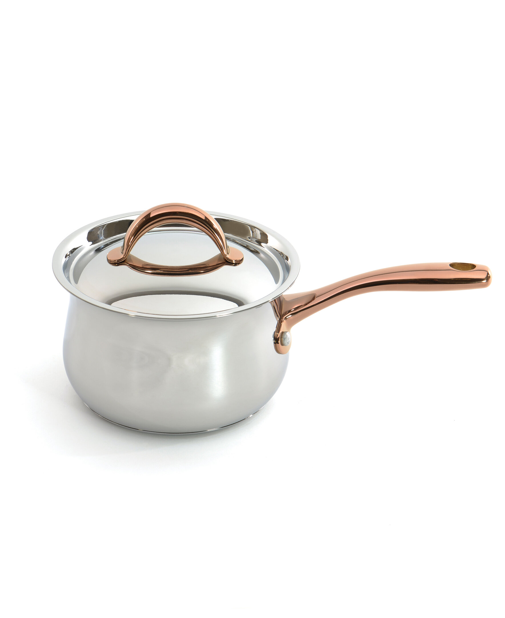 BergHOFF Belly Shape 18/10 Stainless Steel 6.25 Sauce Pan with Glass Lid  1.5Qt.