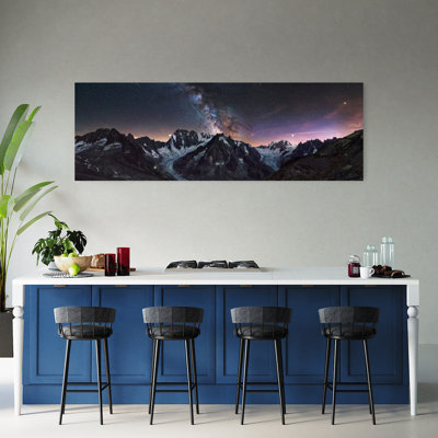 «Milky Way Glacier Peaks Dramatic Serene Abstract Landscape Mountain», art mural