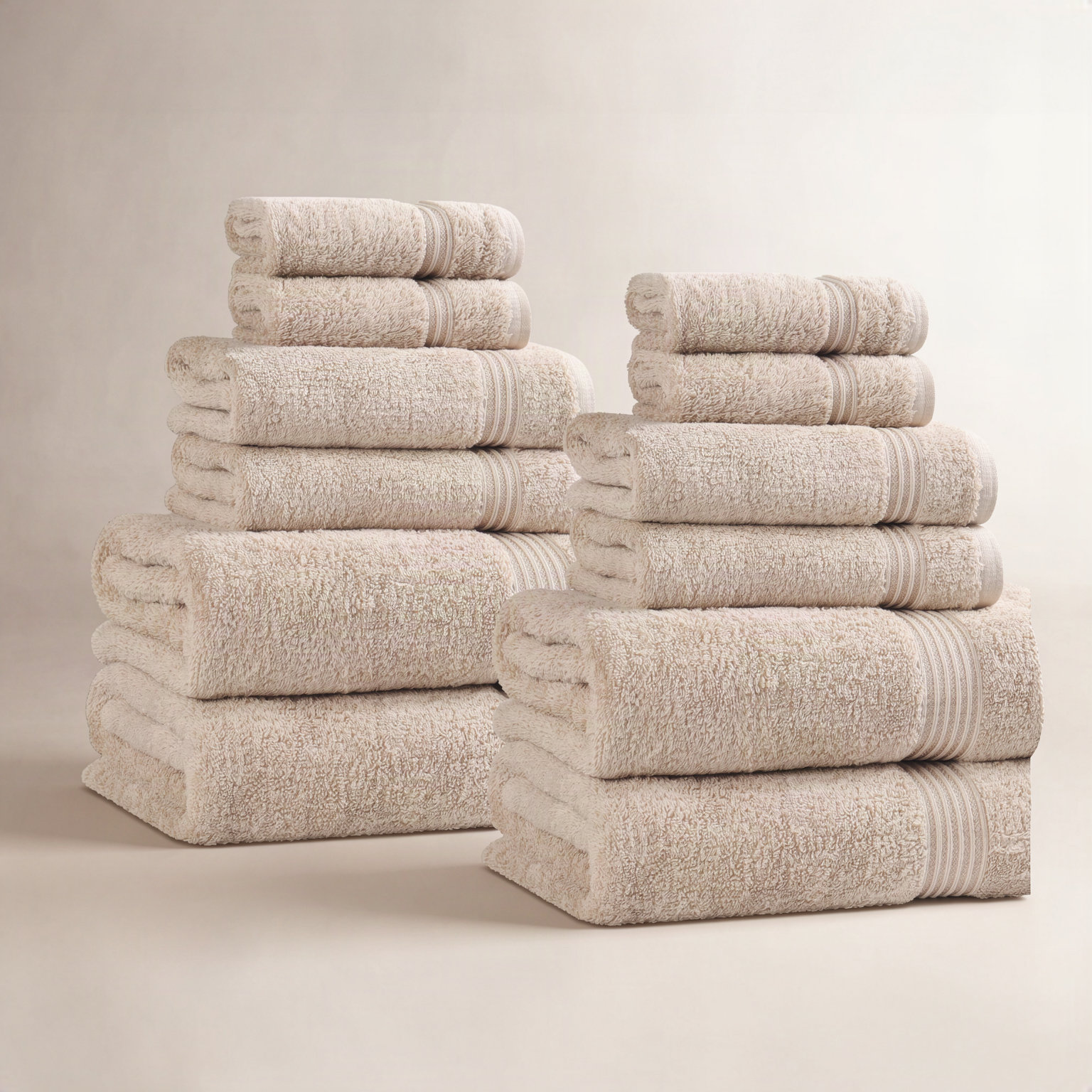 Guadlupe 12-Piece Egyptian Cotton Towel Set, Taupe