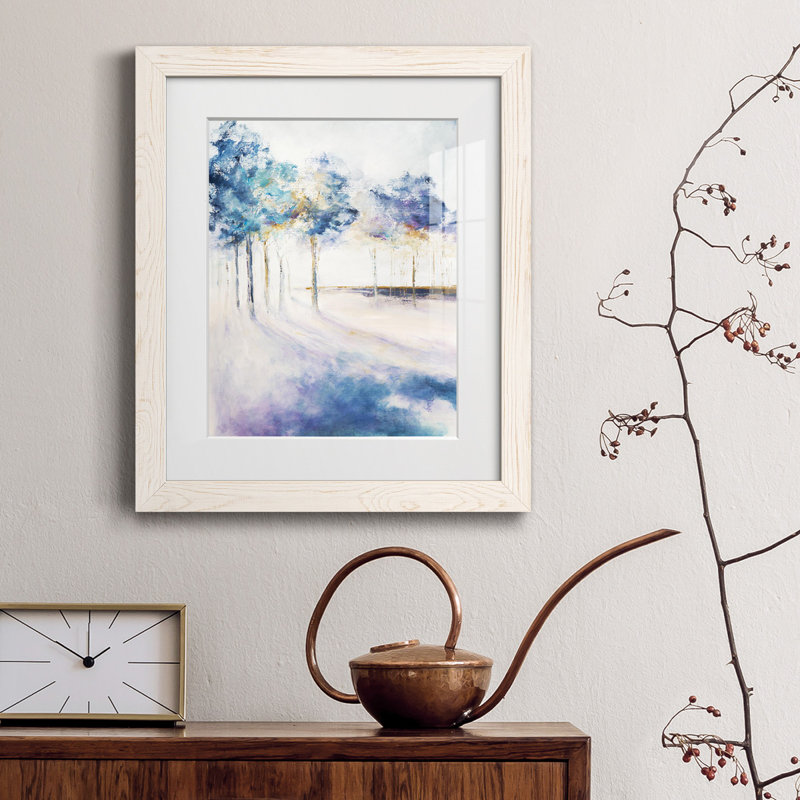 Ombre et grands arbres - Reproduction de photo encadrée sur papier, H 24 po x l 18 po x P 1,5 po, Papier blanc