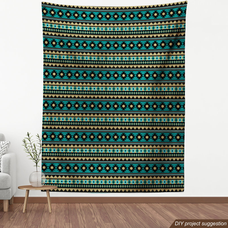 Tissu d’inspiration ethnique aztec, l 58 po x L 72 po