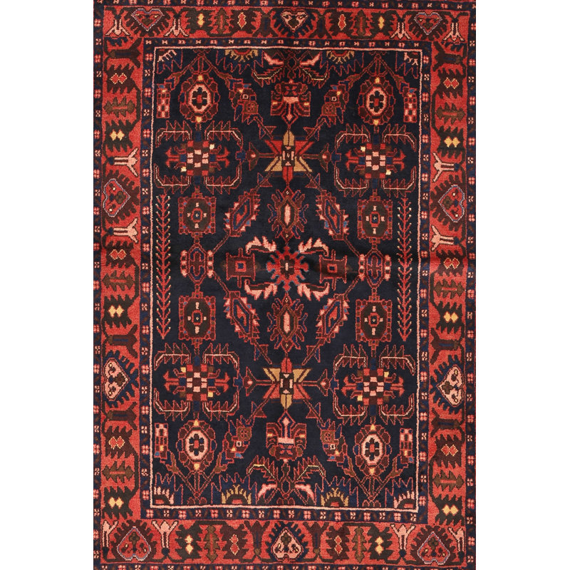 Tapis traditionnel rouge / brun, Rectangle 5 pi x 7 pi