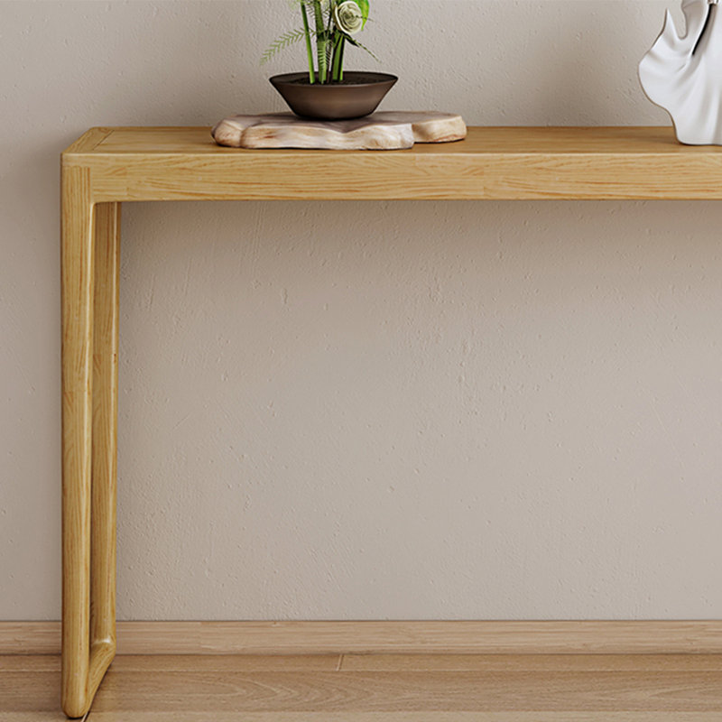 Console moderne en bois massif minimaliste moderne, H 31,5 po x l 47,24 po x P 11,81 po, Bois naturel