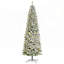 Sapin de Noël artificiel mince enneigé 9 pi avec branches réalistes, 550 lumières DEL et 988 pointes