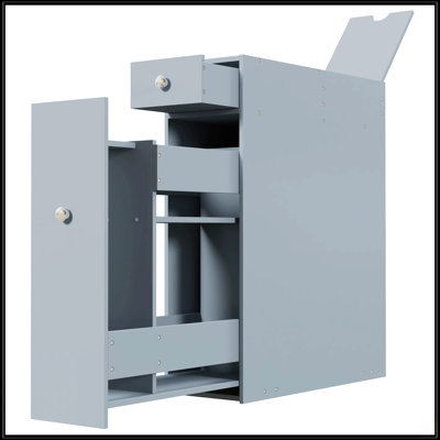 Porte-papier hygiénique étroit avec rangement pour salle de bain