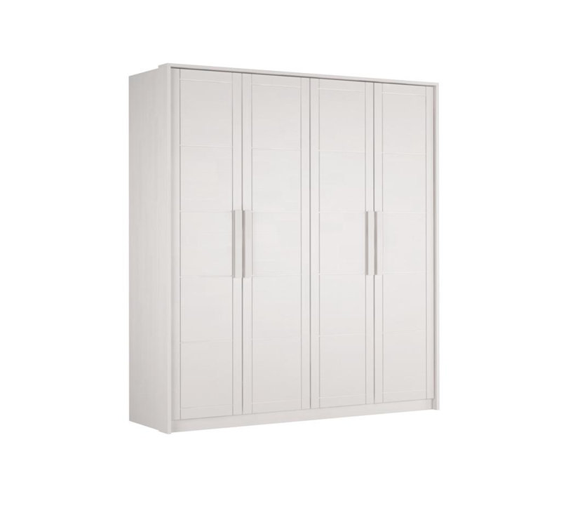 Fino 4 Door Solid Wood Wardrobe, White