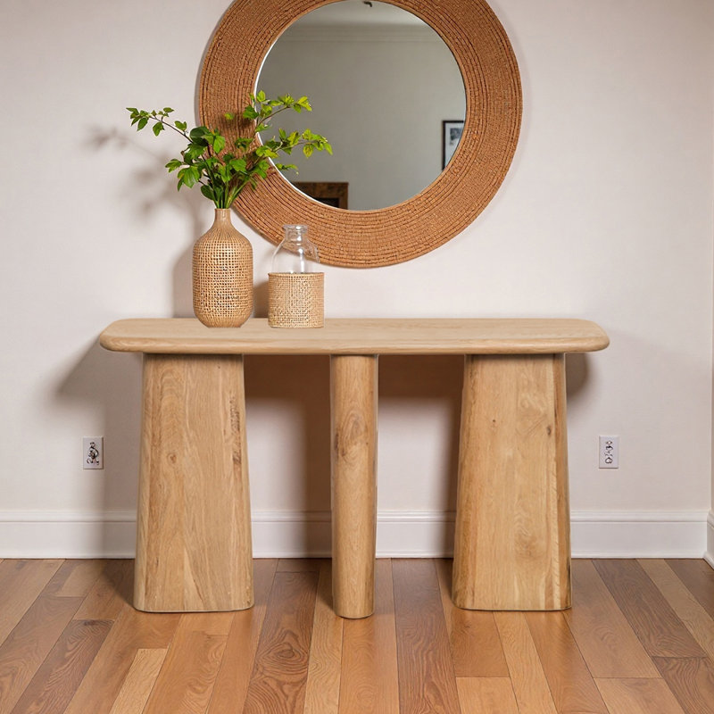 Console American Country, H 30,7 po x l 55,1 po x P 16,9 po, Bois naturel
