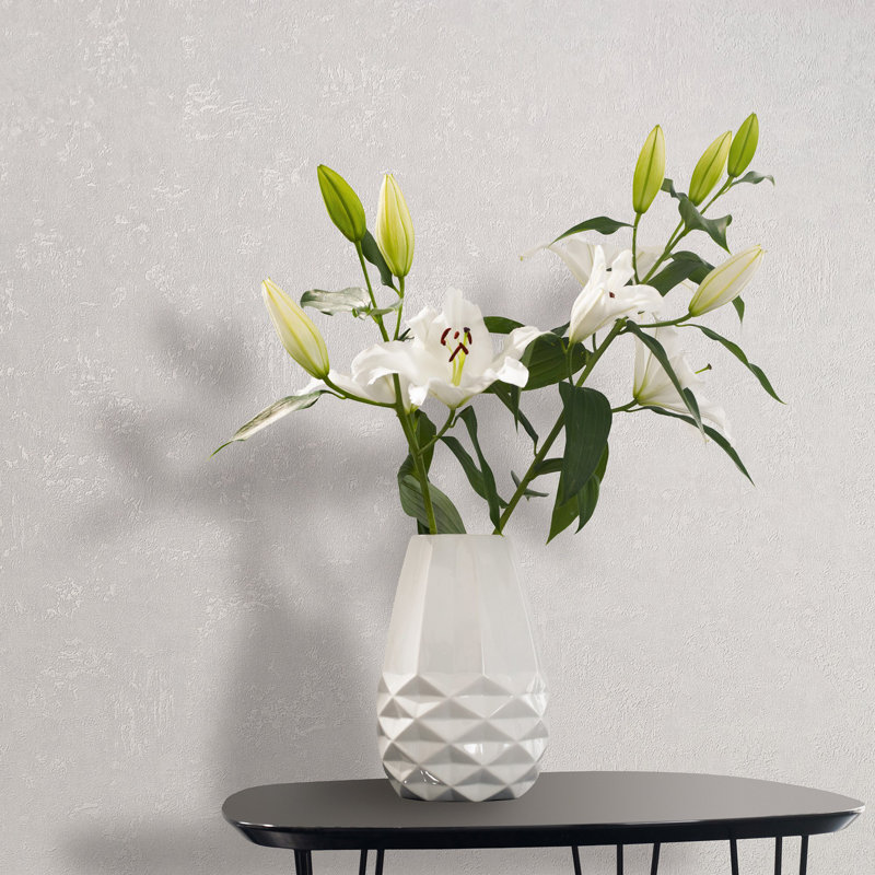 Kumano Textured Plaster Wallpaper Roll, White