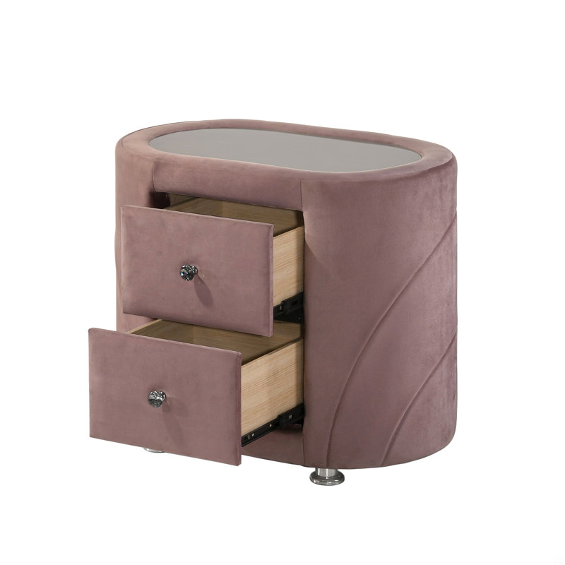 Table de chevet rembourrée en velours 1pc