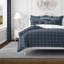 Shay Window Pane Dark Denim Cotton Comforter Set  8 Piece-39251237