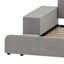 Lit tapissier à la terre, lit mère et enfant avec bureau de chevet et petit tabouret rond-670060273
