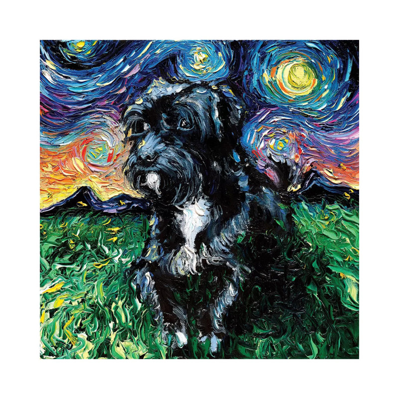 Mix Poodle Night by Aja Trier - Wrapped Canvas Print, 66.04 cm H x 66.04 cm W x 1.91 cm D
