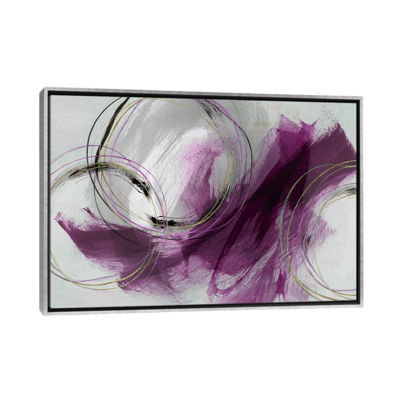 Détour, Rose, Toile avec cadre flottant argent, H 32 po x l 48 po