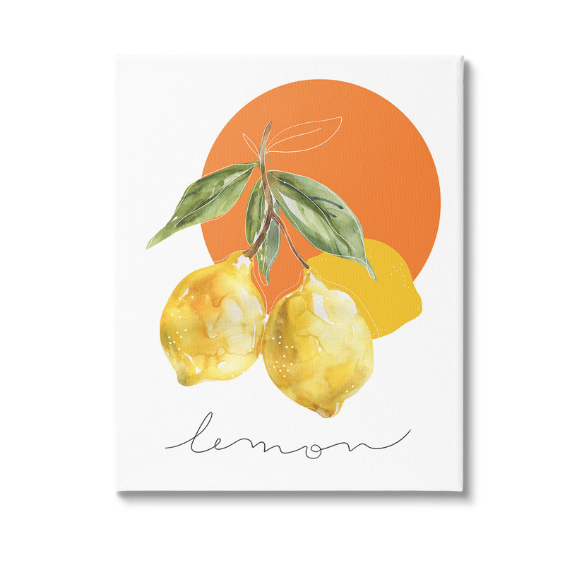 Art mural moderne, branche de citron, par Carol Robinson, H 40 po x l 30 po x P 1,5 po