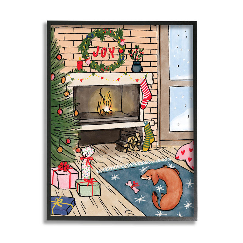 Arbre de Noël Cozy at-180, Giclée encadrée noir minuit, H 14 po x l 11 po x P 1,5 po