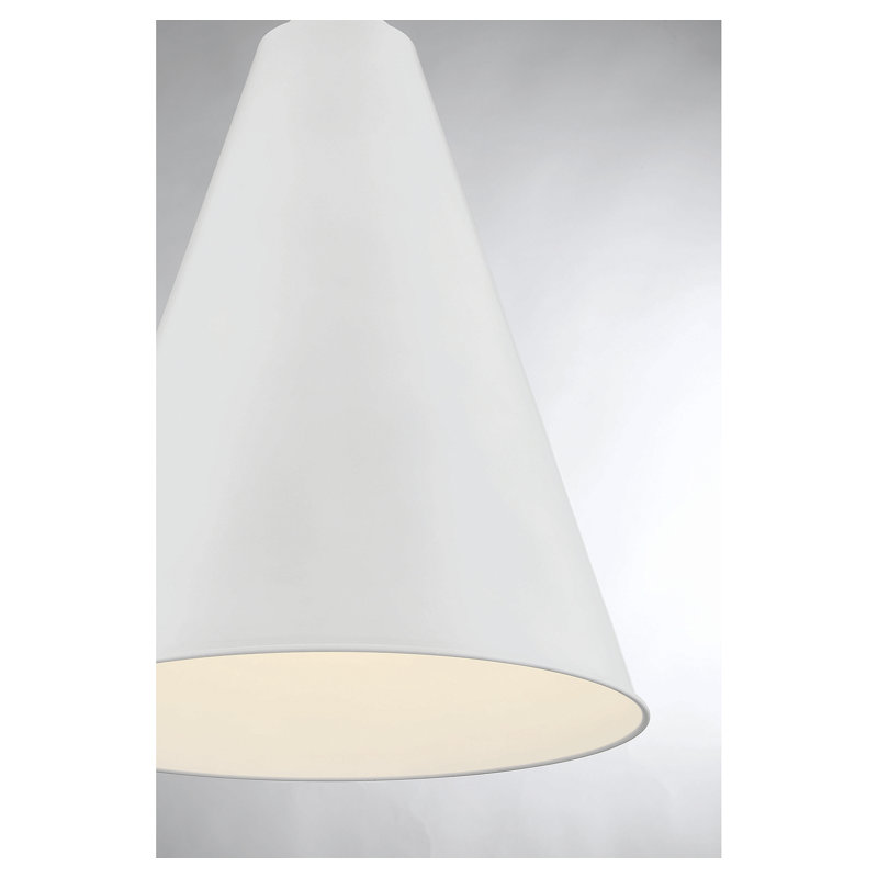 Luminaire suspendu conique à 1 lumière Grenadine, Blanc