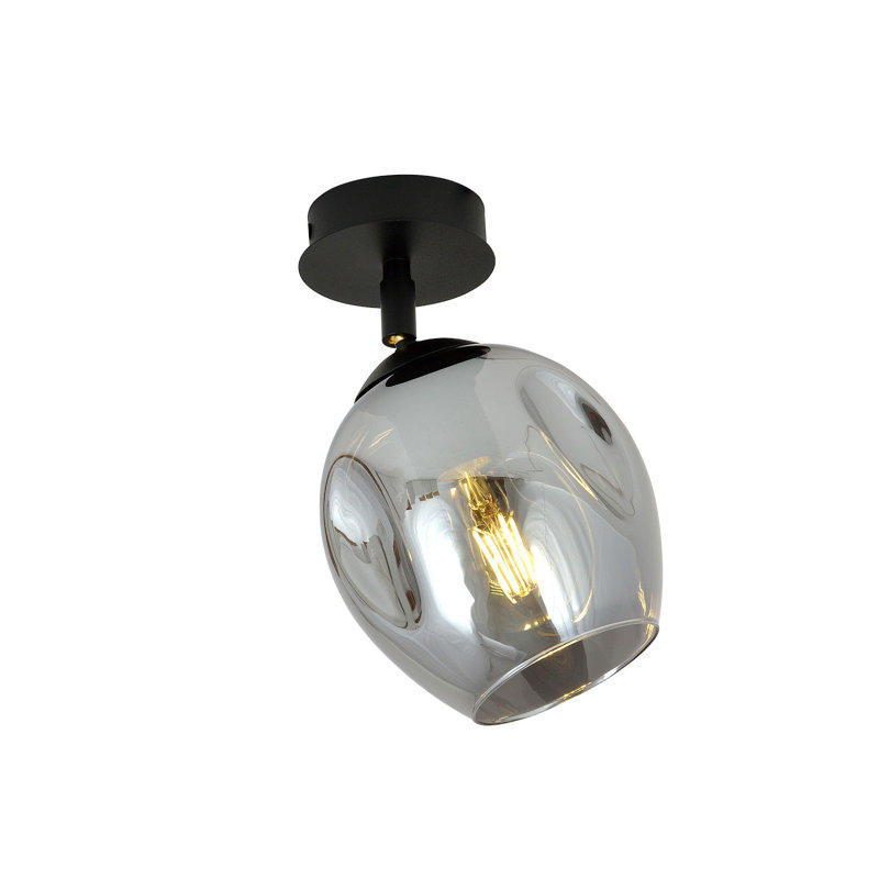Gonsalves Glass Semi Flush Mount, Graphite