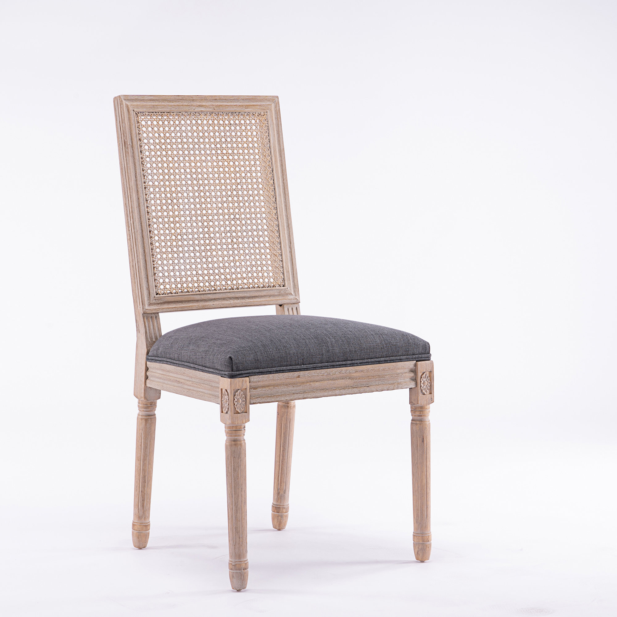 One Allium Way® French Style Solid Wood Frame Linen Fabric Dining Chair