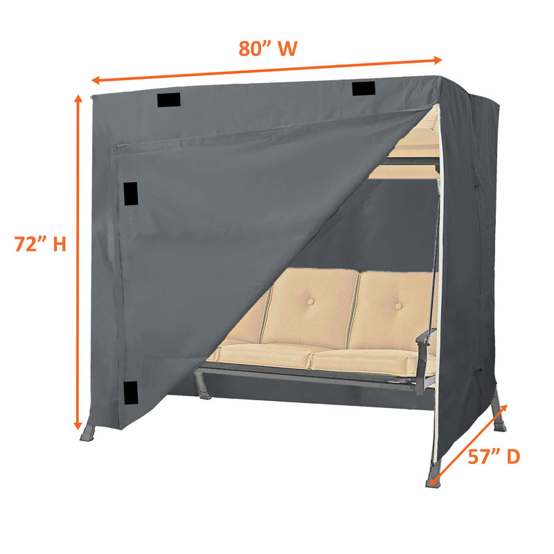 Outdoor Swing Seat Cover, 182.9cm H x 203.2cm W x 144.8cm D, Grey