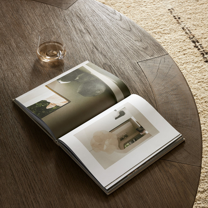 Sheffield Coffee Table, 13" H x 60" L x 60" W, Warm Natural Flat Oak Veneer
