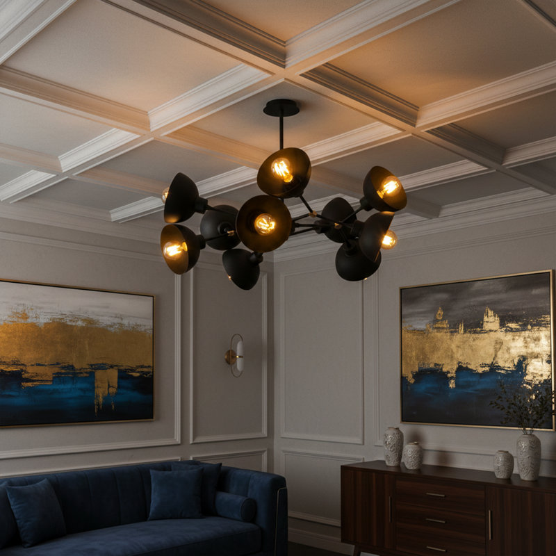 Lustre linéaire moderne à 10 lumières Zhanna