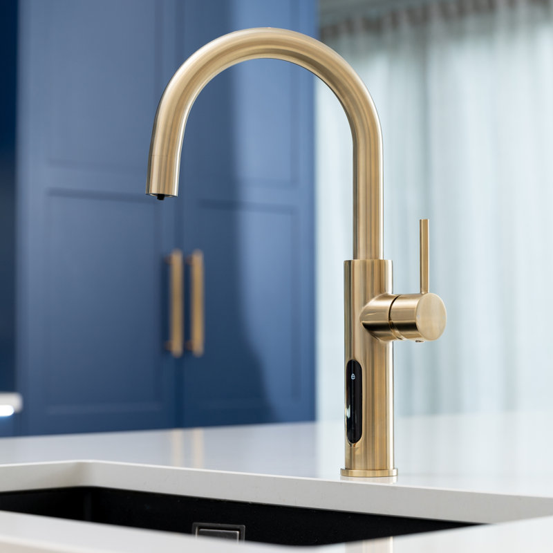 Digital 4-in-1 Boiling & Filtered Water Tap - C Shape - 2.4 Litre Boiler, Brushed Brass
