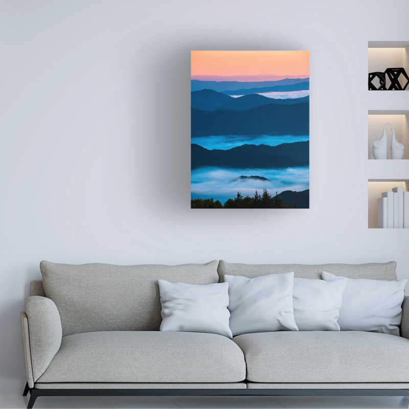 Art mural sur toile tendue - «Tennessee Valley» de Jared Kreiss pour décoration de salon, de chambre à coucher ou de bureau - 35 x 47
