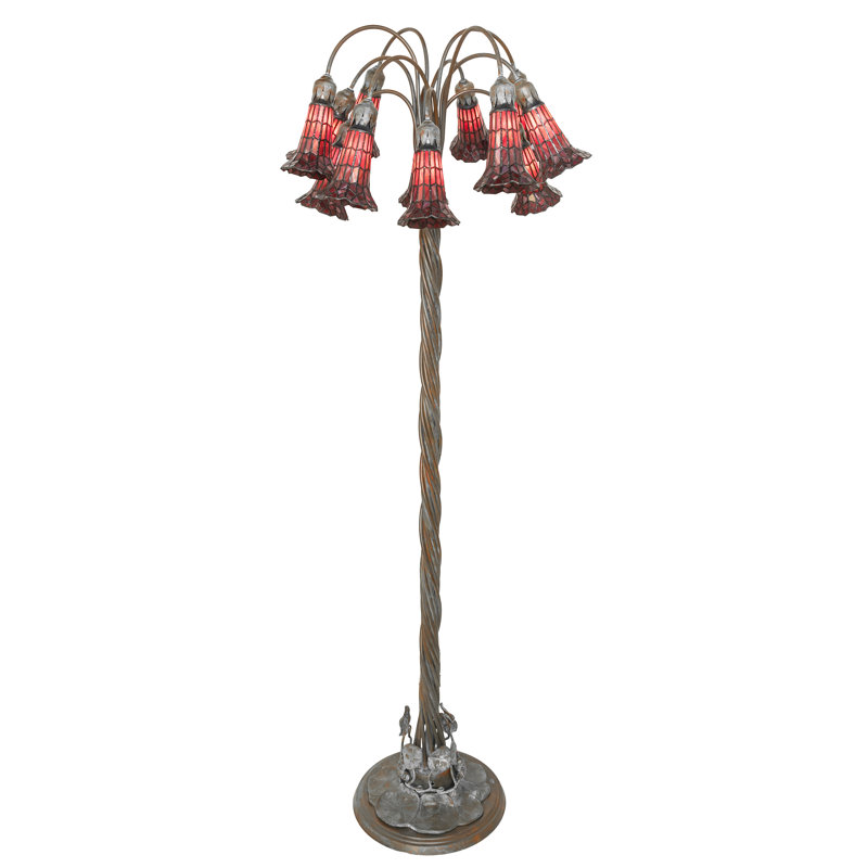Tiffany Pond Lily Floor Lamp, Red