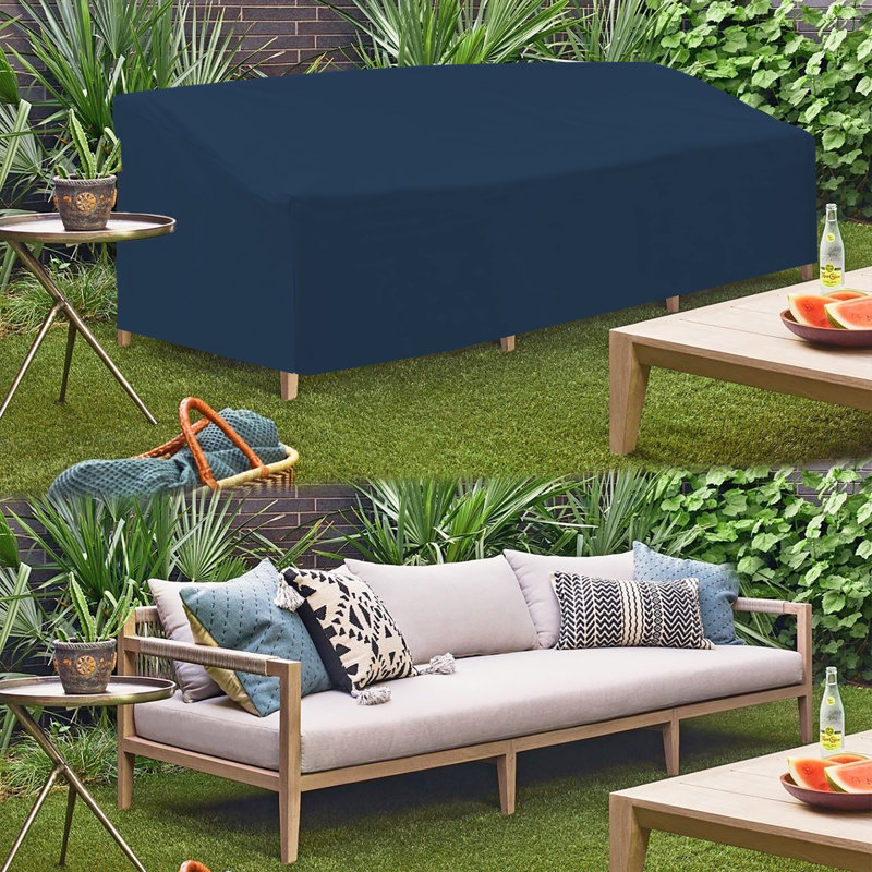 Housse de banc d'extérieur robuste et imperméable multi-usage, housse de banc profond 3 places Patio Lounge, Bleu