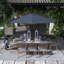 Parasol de patio 11 'en bronze avec inclinaison automatique et manivelle en saphir Pacifica-1974771734-1974772199