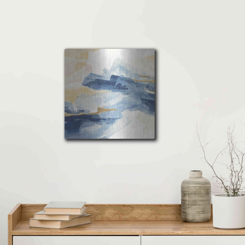Ivy Bronx 'Gilded Indigo I' by Chris Paschke, Metal Wall Art, 12" H x 12" W