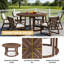 Outdoor 7-Piece Acacia Wood Dining Set with Padded Chairs for Patio, Garden, or Poolside-936271274