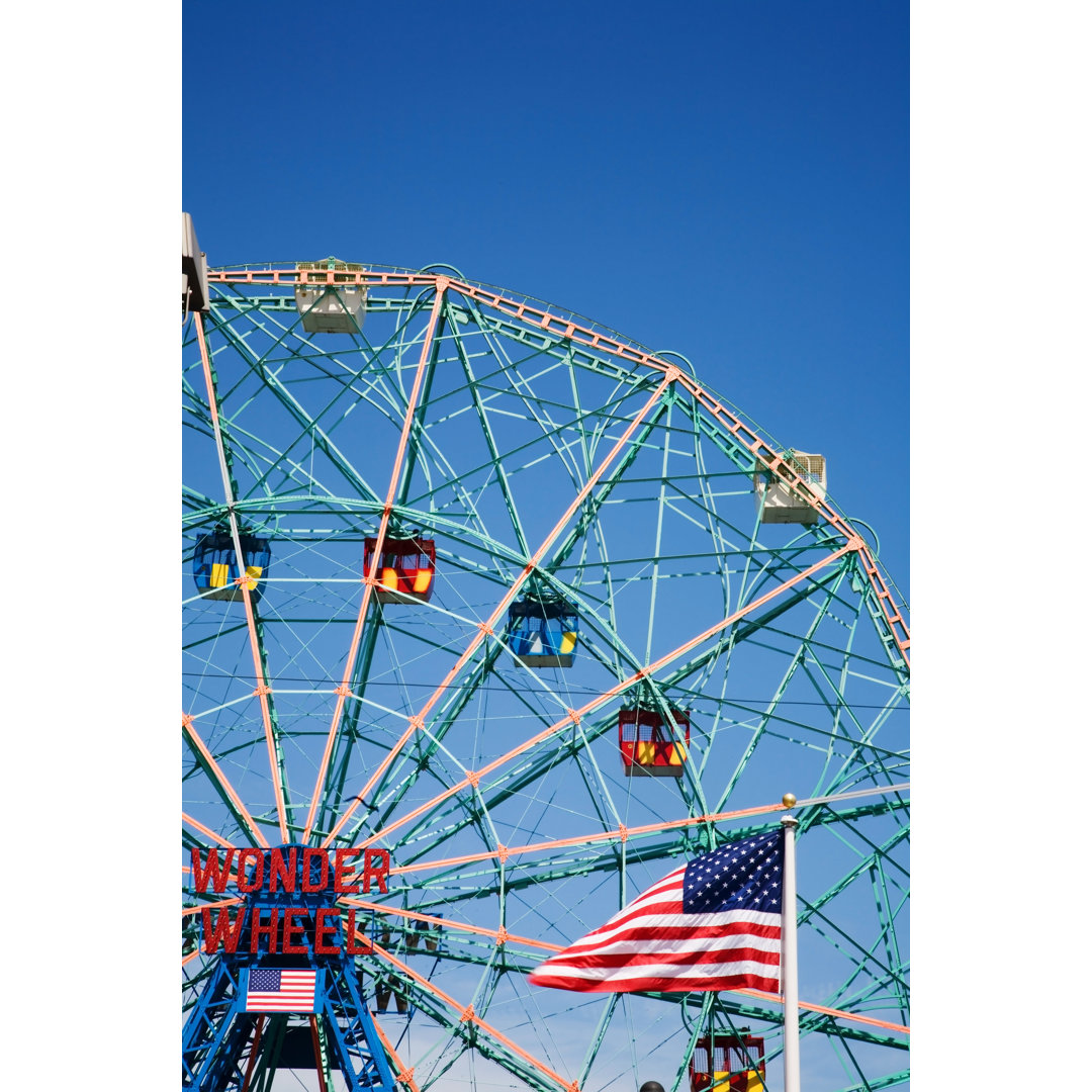 Ferris Wheel, Coney Island by Jodiechapman - Wrapped Canvas Print