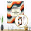 «Flamoudi Orange Mid Century Optic Illusions III - Mid-Century Modern Unique Mirror»-657359544