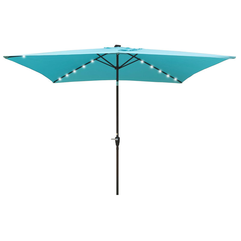 Parasol lumineux à énergie solaire à DEL, Turquoise