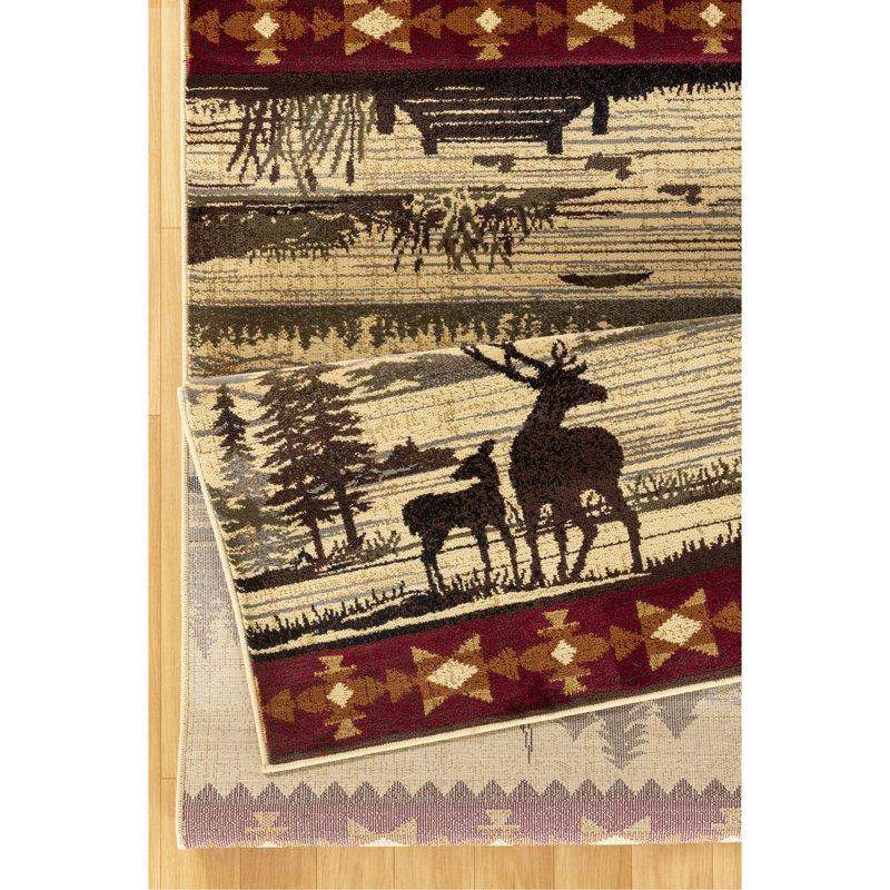 Nature's Nest Multi Small Lodge Area Rug 5, Runner 2'7" x 7'3"