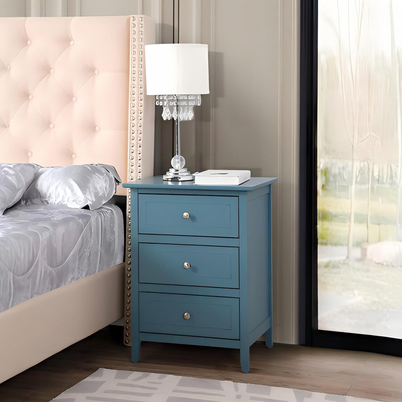 Table de chevet sarcelle décorative pour chambre à coucher moderne