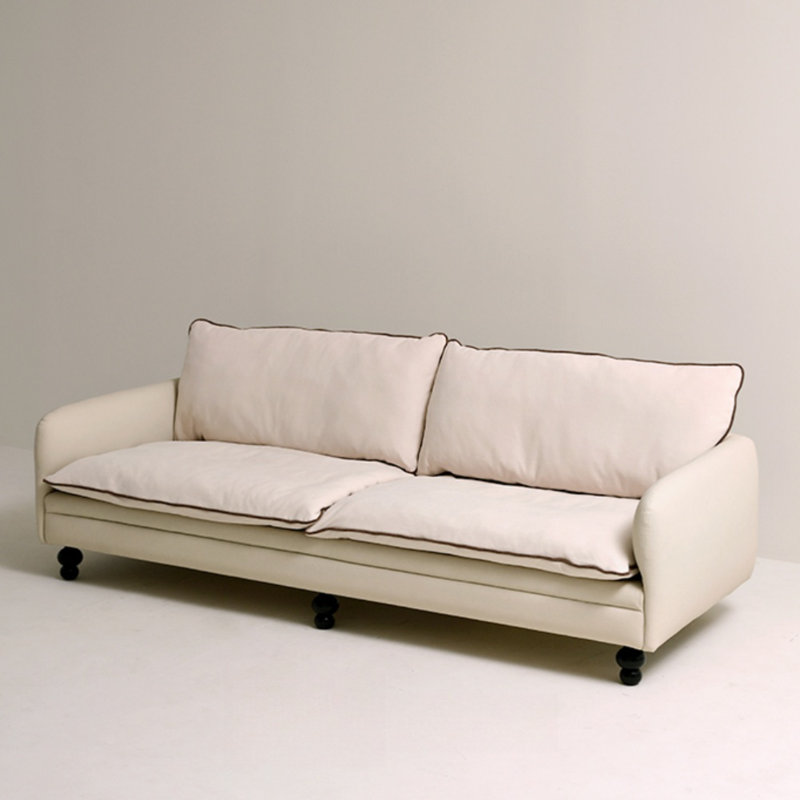 Light Retro Fabric Straight Sofa