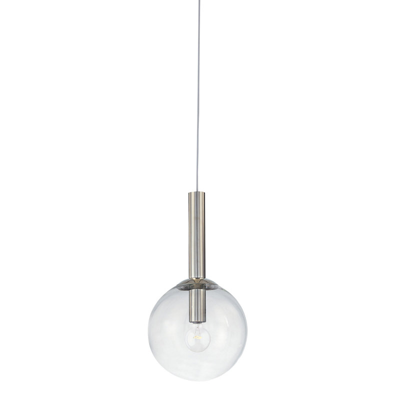 Mansbury 1 - Light Single Pendant, 22" H x 12" W x 12" D, Polished Nickel