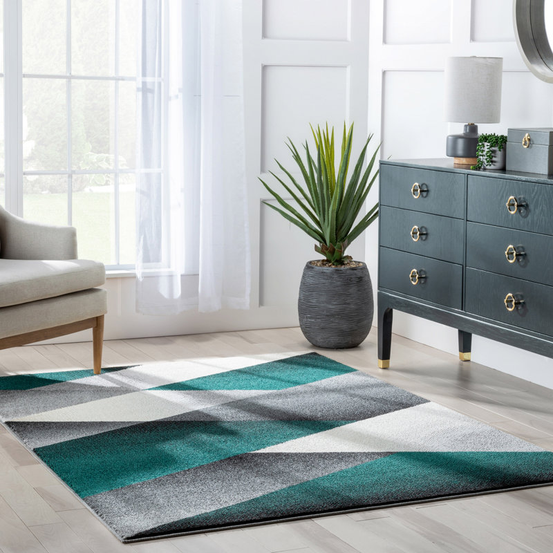 Leona Geometric Synthetic Area Rug, Rectangle 160 x 220cm