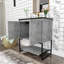 Meuble-lavabo simple 30 po avec surface solide Rockney-783895579