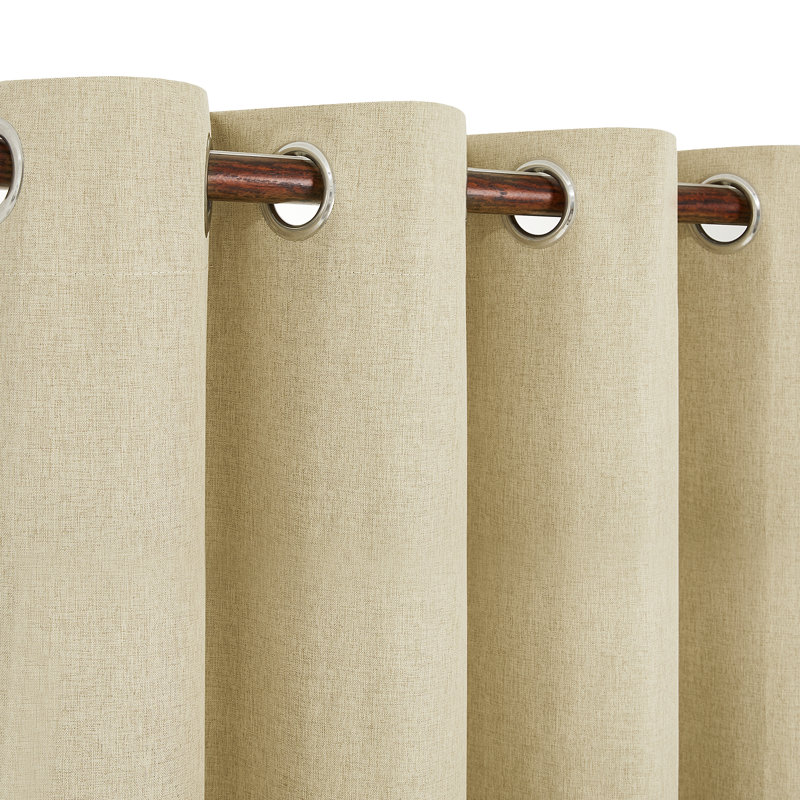 Ipswich Blackout Thermal Grommet Curtain Panels, 52" W x 84" L, Beige