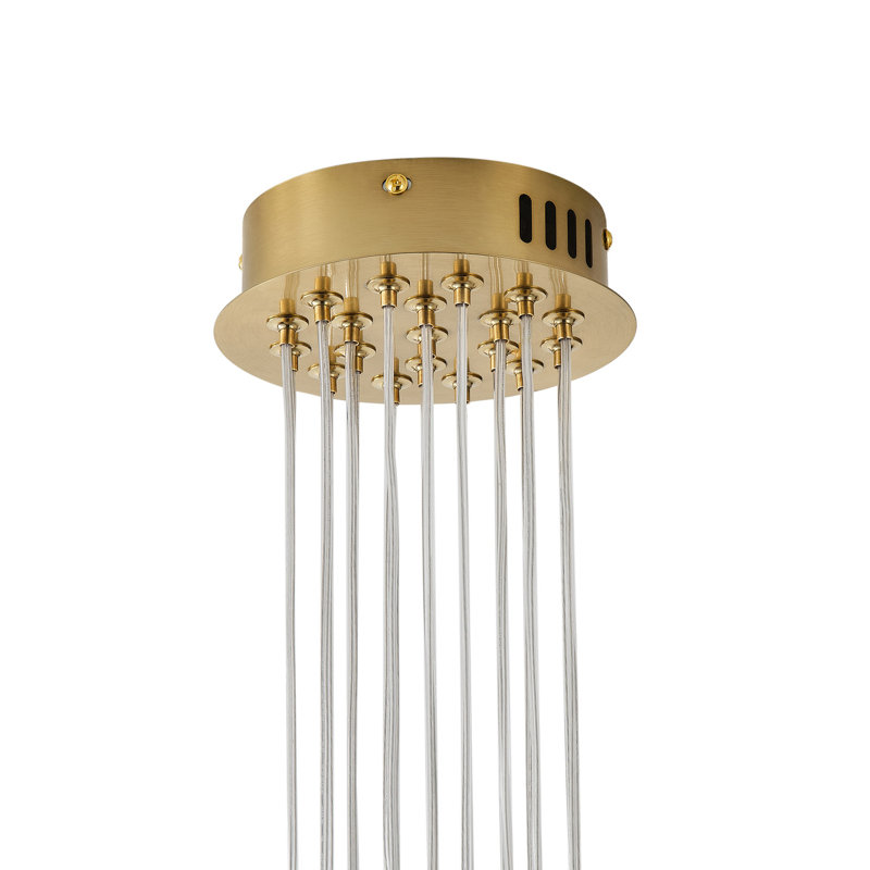 Lustre en verre poli 19 lumières à hauteur réglable, ampoules G9 à intensité variable, homologuées ETL, 19 lumières