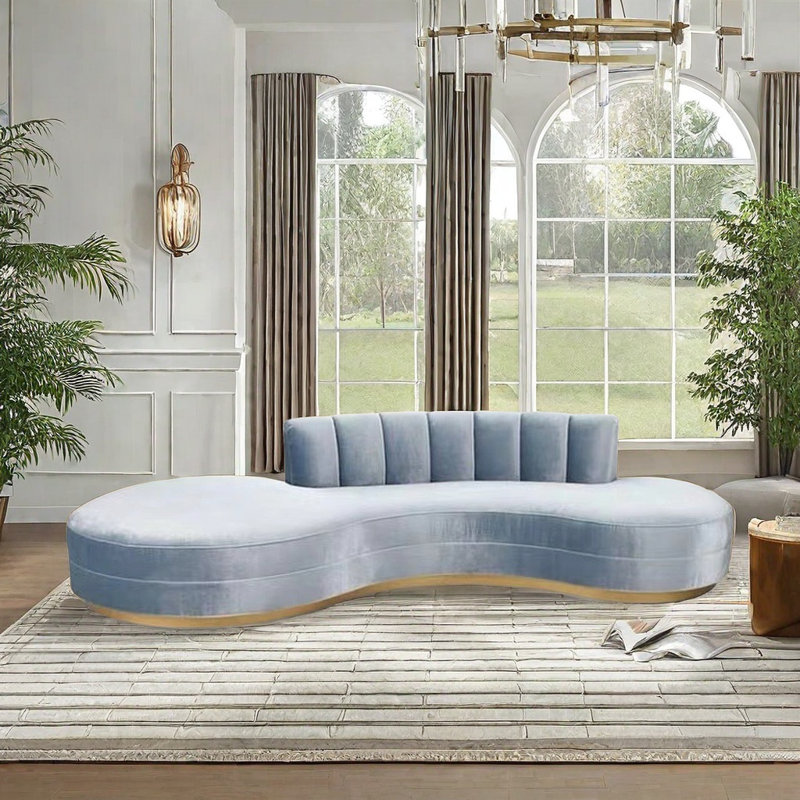 Canapé moderne bleu clair de luxe moderne, H 29,53 po x l 82,68 po x P 47,24 po