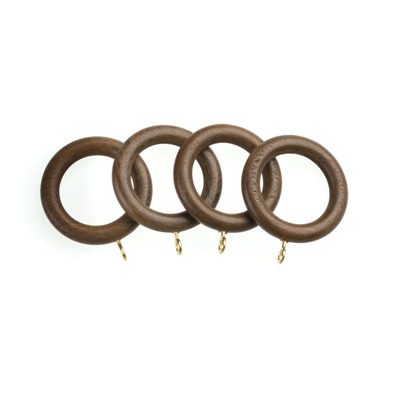 Airius Wood 2.8cm Curtain Rings, Walnut, 77.8