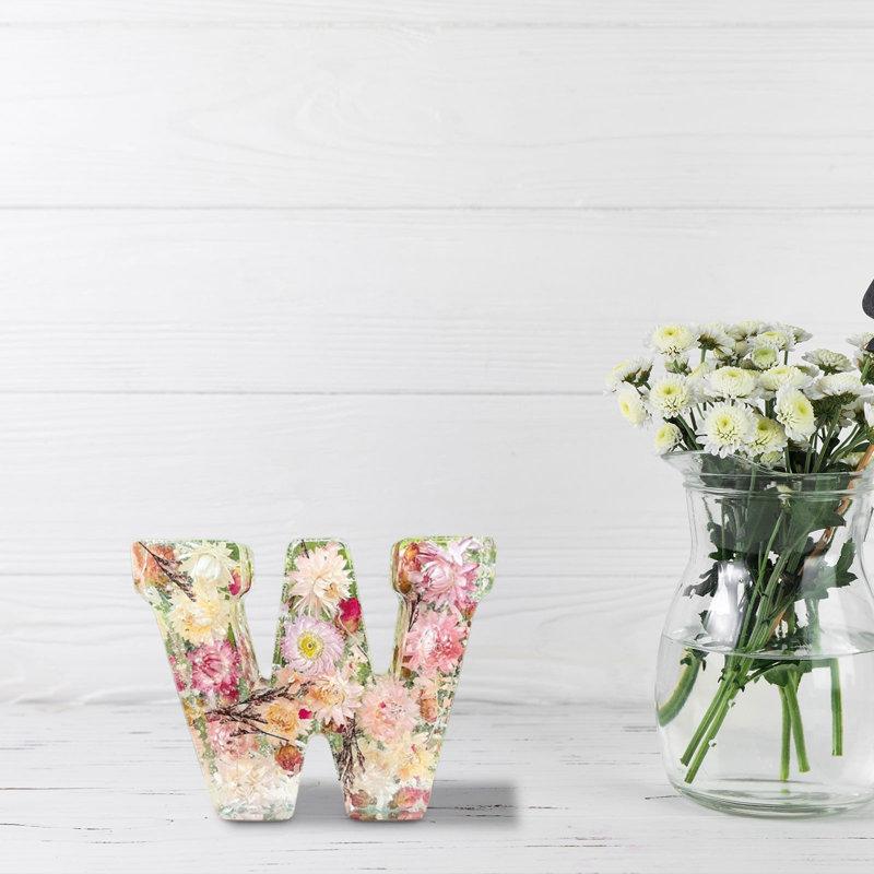 Fleur, veilleuse, fleur, lettre, cadeau de décoration en résine